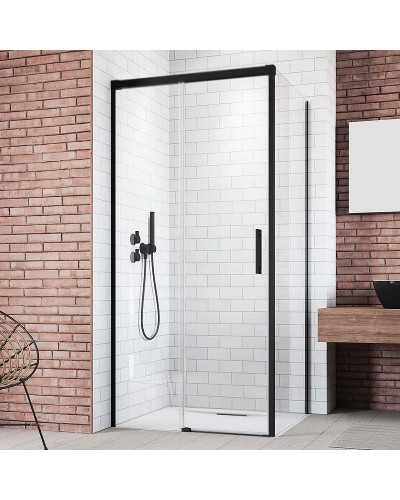 Душевая дверь Radaway Idea Black KDJ 140 L 387044-54-01L профиль Черный стекло прозрачное