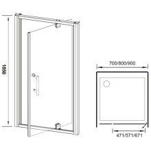 Душевая дверь 80 см Veconi Vianno VN59-80-01-19C2 прозрачное