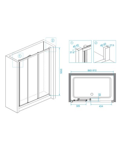 Душевая дверь RGW Classic CL-11 90 04091109-11 профиль Хром стекло прозрачное