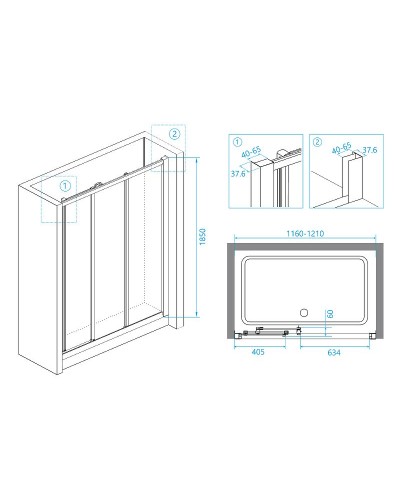 Душевая дверь RGW Classic CL-11 120 04091112-11 профиль Хром стекло прозрачное