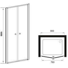Душевая дверь 90 см Veconi Vianno VN60-90-01-19C2 прозрачное