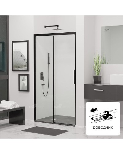 Душевая дверь RGW Leipzig LE-12B 170 34121217-14 профиль Черный стекло прозрачное