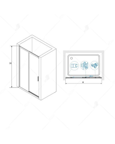Душевая дверь RGW Leipzig LE-12B 170 34121217-14 профиль Черный стекло прозрачное