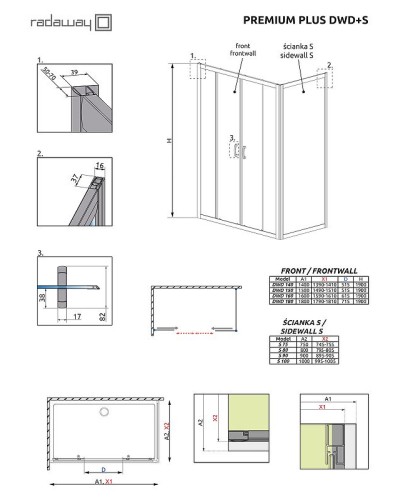 Душевая дверь Radaway Premium Plus DWJ 100 33303-01-06N профиль Хром стекло фабрик