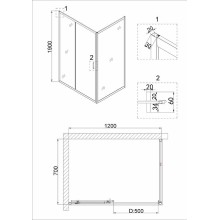 Душевая дверь Niagara Nova 120 NG-62-12A профиль Хром стекло прозрачное