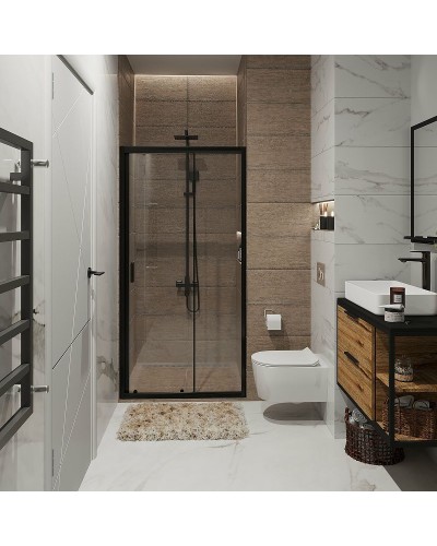 Душевая дверь Niagara Nova 80 NG-82-8AB профиль Черный стекло прозрачное