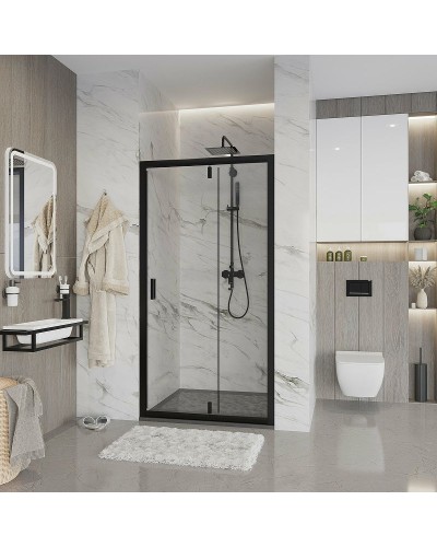 Душевая дверь Niagara Nova 80 NG-83-8AB профиль Черный стекло прозрачное