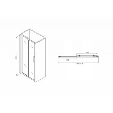 Душевая дверь Abber Schwarzer Diamant 160 AG30160BH профиль Черный стекло прозрачное