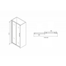 Душевая дверь Abber Schwarzer Diamant 180 AG30180BH профиль Черный стекло прозрачное