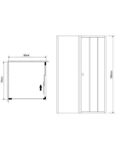 Душевая дверь Grossman Falcon 90 GR-D90Fa профиль Хром стекло прозрачное