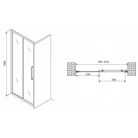 Душевая дверь Abber Schwarzer Diamant 100 AG30100H профиль Хром стекло прозрачное
