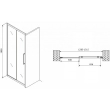 Душевая дверь Abber Schwarzer Diamant 130 AG30130H профиль Хром стекло прозрачное