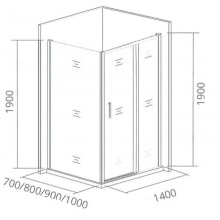 Душевая дверь Good Door Cofe WTW-140-C-B 140 КФ00013 профиль Черный стекло прозрачное