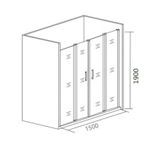 Душевая дверь Good Door Cofe WTW-TD-150-C-B 150 КФ00014 профиль Черный стекло прозрачное