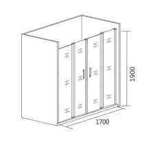 Душевая дверь Good Door Cofe WTW-TD-170-C-B 170 КФ00016 профиль Черный стекло прозрачное