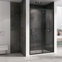 Душевая дверь Abber Schwarzer Diamant 100 AG30100B5 профиль Черный стекло прозрачное