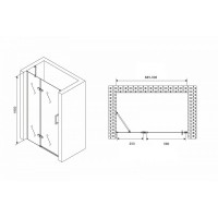 Душевая дверь Abber Zart 90 AG08090 профиль Хром стекло прозрачное