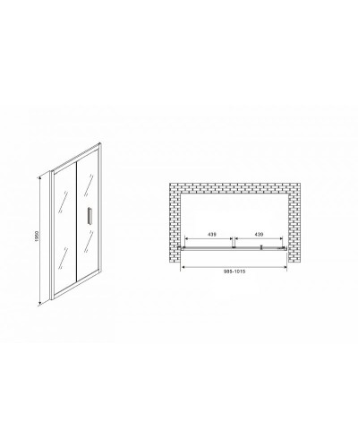 Душевая дверь Abber Sonnenstrand 100 AG07100 профиль Хром стекло прозрачное