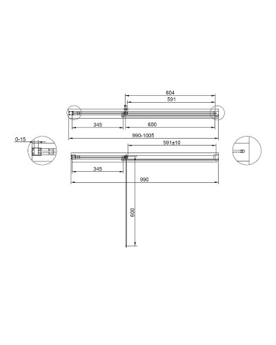 Душевая дверь Cezares Urban 100 URBAN-B-12-100-C-NERO профиль Черный матовый стекло прозрачное