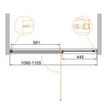Душевая дверь Cezares Urban 110 URBAN-B-12-110-C-CR профиль Хром стекло прозрачное