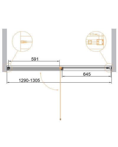 Душевая дверь Cezares Urban 130 URBAN-B-12-130-C-CR профиль Хром стекло прозрачное