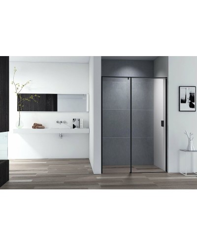 Душевая дверь Cezares Urban 130 URBAN-B-12-130-C-NERO профиль Черный матовый стекло прозрачное