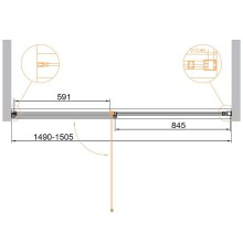 Душевая дверь Cezares Urban 150 URBAN-B-12-150-C-NERO профиль Черный матовый стекло прозрачное