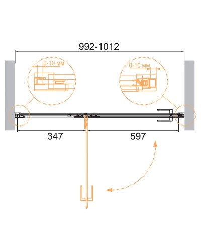 Душевая дверь Cezares Bellagio 100 BELLAGIO-B-12-100-C-NERO профиль Черный матовый стекло прозрачное