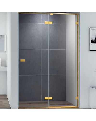Душевая дверь Cezares Bellagio 100 BELLAGIO-B-12-100-C-BORO профиль Золото брашированное стекло прозрачное