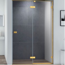 Душевая дверь Cezares Bellagio 120 BELLAGIO-B-12-120-C-BORO профиль Золото брашированное стекло прозрачное