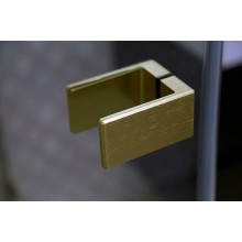 Душевая дверь Cezares Bellagio 140 BELLAGIO-B-12-140-C-BORO профиль Золото брашированное стекло прозрачное