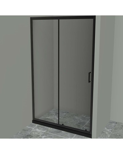 Душевая дверь BelBagno Uno 110 UNO-195-BF-1-110-C-NERO профиль Черный матовый стекло прозрачное