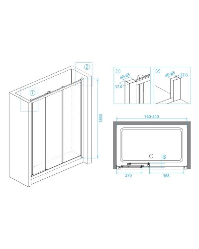 Душевая дверь RGW Classic CL-11 80 04091108-11 профиль Хром стекло прозрачное