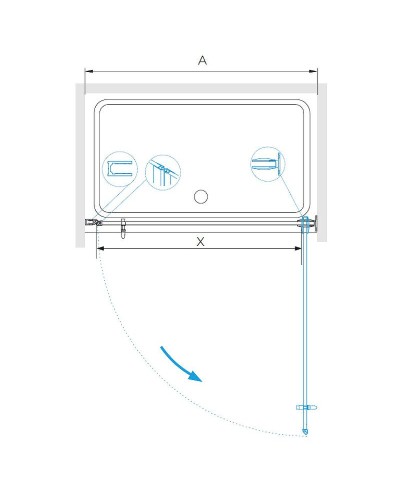 Душевая дверь RGW Hotel HO-011 70 350601107-11 профиль Хром стекло прозрачное