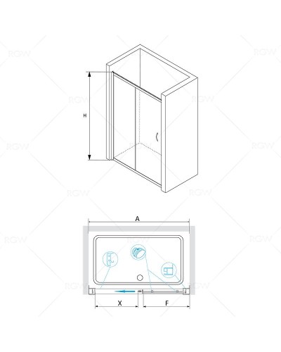 Душевая дверь RGW Passage PA-016 130 350801613-21 профиль Хром стекло матовое-сатинат