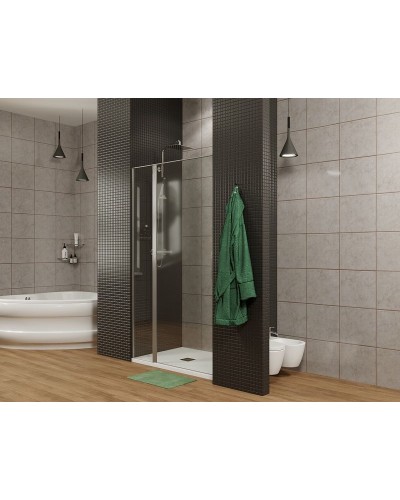 Душевая дверь Allen Brau Priority 140 3.31035.BA профиль Серебро браш стекло прозрачное