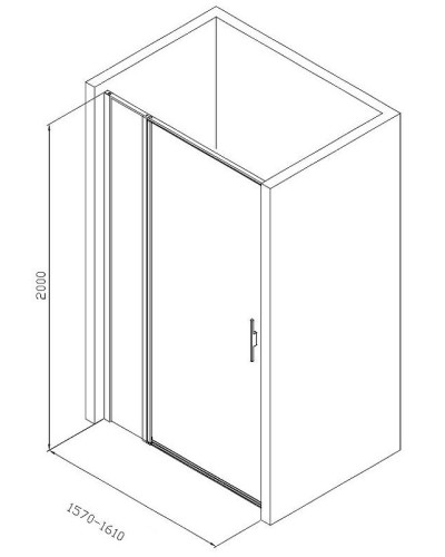 Душевая дверь Allen Brau Priority 160 3.31039.BBA профиль Черный браш стекло прозрачное