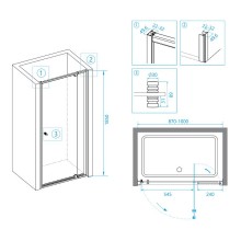 Душевая дверь RGW Passage PA-02B NEW 90 41080209-14 профиль Черный стекло прозрачное