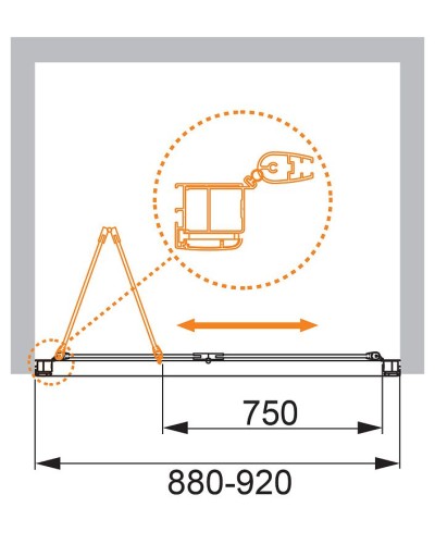 Душевая дверь Cezares Anima 90 ANIMA-W-BS-90-C-Cr профиль Хром стекло прозрачное