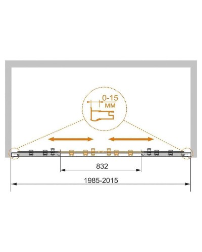 Душевая дверь Cezares Pratico 200 PRATICO-BF-2-200-C-Cr профиль Хром стекло прозрачное
