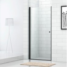 Душевая дверь Cezares Eco 80 ECO-O-B-1-80-C-NERO профиль Черный матовый стекло прозрачное