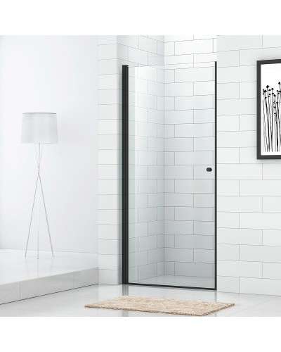 Душевая дверь Cezares Eco 80 ECO-O-B-1-80-C-NERO профиль Черный матовый стекло прозрачное