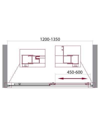 Душевая дверь BelBagno Unique 135 UNIQUE-BF-1-120/135-P-Cr профиль Хром стекло рифленое