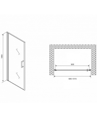 Душевая дверь Abber Sonnenstrand 100 AG04100M профиль Хром стекло матовое
