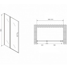 Душевая дверь Abber Sonnenstrand 100 AG04100MS профиль Хром стекло матовое