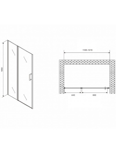 Душевая дверь Abber Sonnenstrand 120 AG04120MS профиль Хром стекло матовое