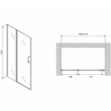 Душевая дверь Abber Sonnenstrand 130 AG04130S профиль Хром стекло прозрачное