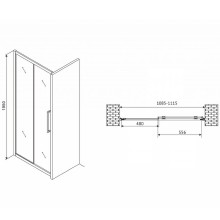 Душевая дверь Abber Schwarzer Diamant 110 AG30110MH профиль Хром стекло матовое