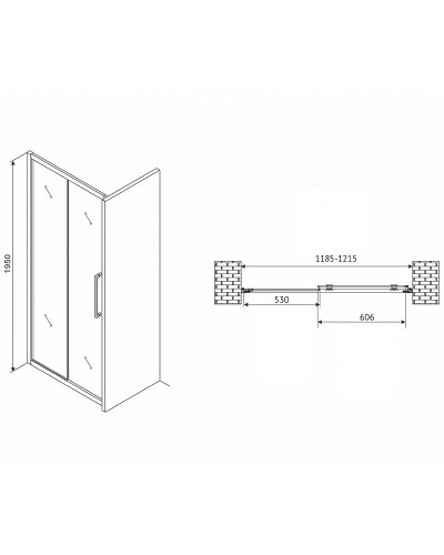 Душевая дверь Abber Schwarzer Diamant 120 AG30120MH профиль Хром стекло матовое
