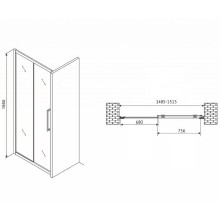 Душевая дверь Abber Schwarzer Diamant 150 AG30150MH профиль Хром стекло матовое